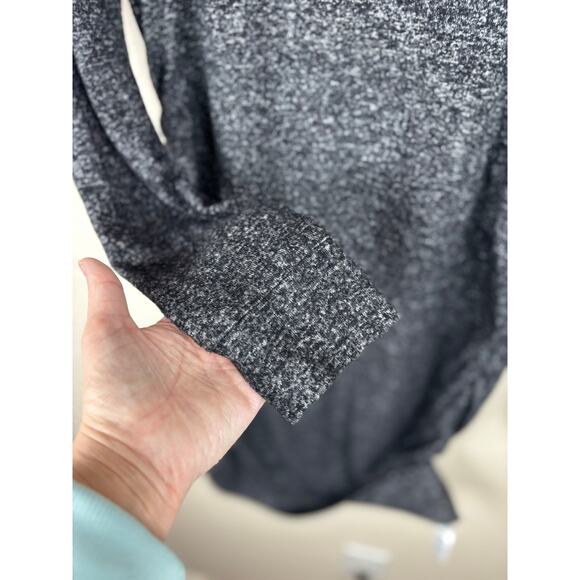 Athleta Malaga Turtleneck Ruched Gray Heathered Sweater Knit Dress Size Small - Picture 6 of 13